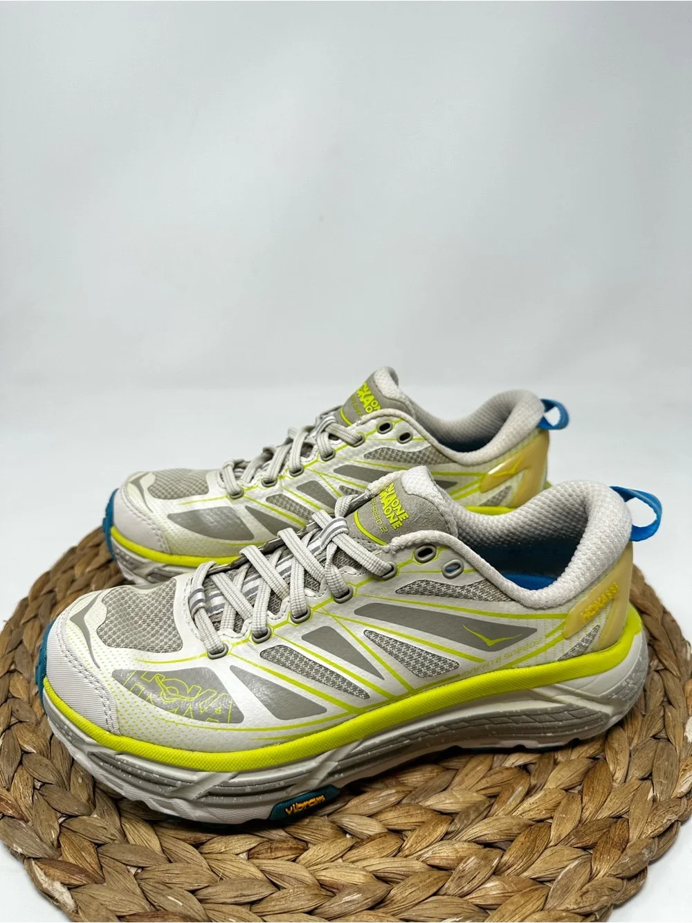 HOKA ONE Mafate Speed 2 Trail Running Shoes Eggnog Oxford Tan Size 6.5 Women's